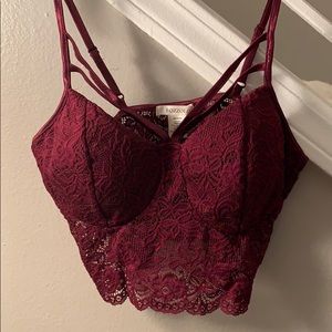 3/$15 Bozzolo Burgundy Maroon Lace Bralette